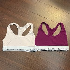 Calvin Klein set of two bras/ bralettes light pink and maroon
